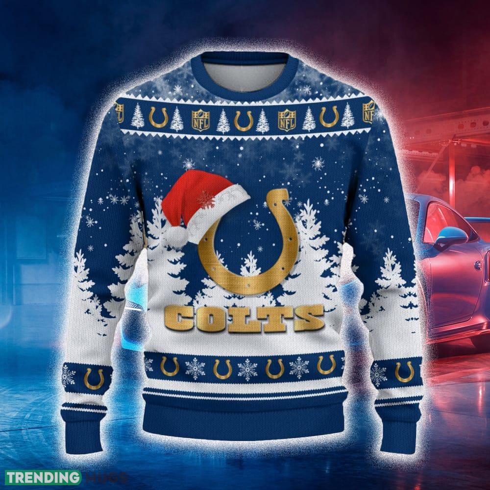 Indianapolis Colts Ugly Christmas Sweater Tree Santa Hat Car For Fans Gift Familys Holidays - Indianapolis Colts Ugly Christmas Sweater_2 Indianapolis Colts Ugly Christmas Sweater Tree Santa Hat Car For Fans Gift Familys Holidays - Indianapolis Colts Ugly Christmas Sweater_2