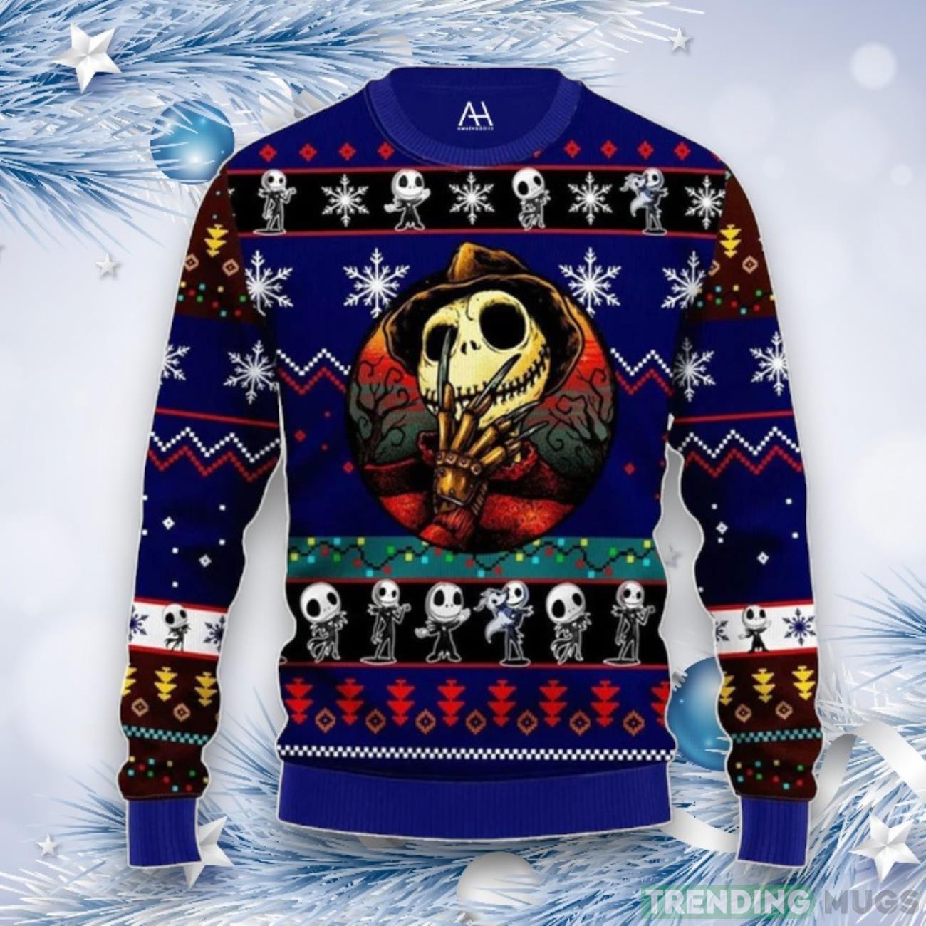 Jack Skellington Blue Ugly Christmas Unisex Sweater Product Photo 1 Jack Skellington Blue Ugly Christmas Unisex Sweater Product Photo 1