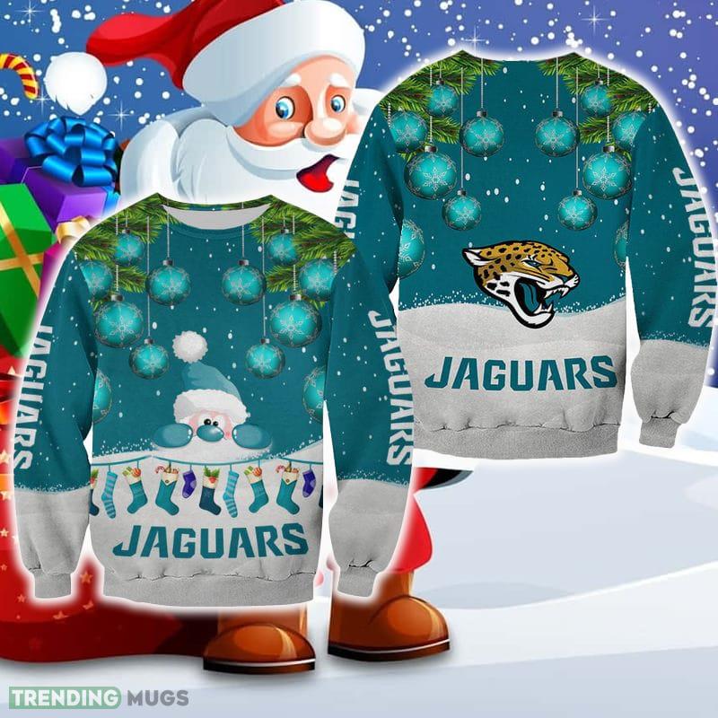 Jacksonville Jaguars Christmas Santa Ugly Sweater For Fans AOP Gift Holidays - Jacksonville Jaguars Christmas Santa Ugly Sweater For Fans AOP Gift Holidays