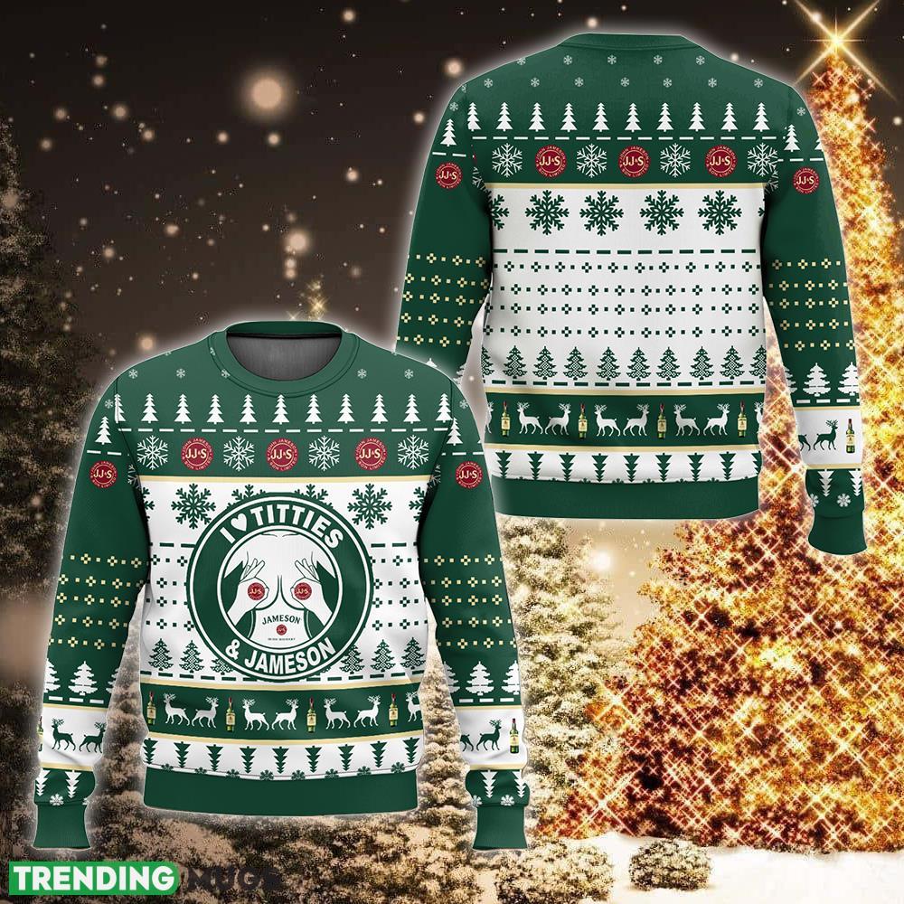 Jameson Titties Funny Wintertime Ugly Xmas 3D Sweater For Men And Women - Jameson Titties Funny Ugly Christmas Sweater For Men And Women Photo 1 Jameson Titties Funny Wintertime Ugly Xmas 3D Sweater For Men And Women - Jameson Titties Funny Ugly Christmas Sweater For Men And Women Photo 1