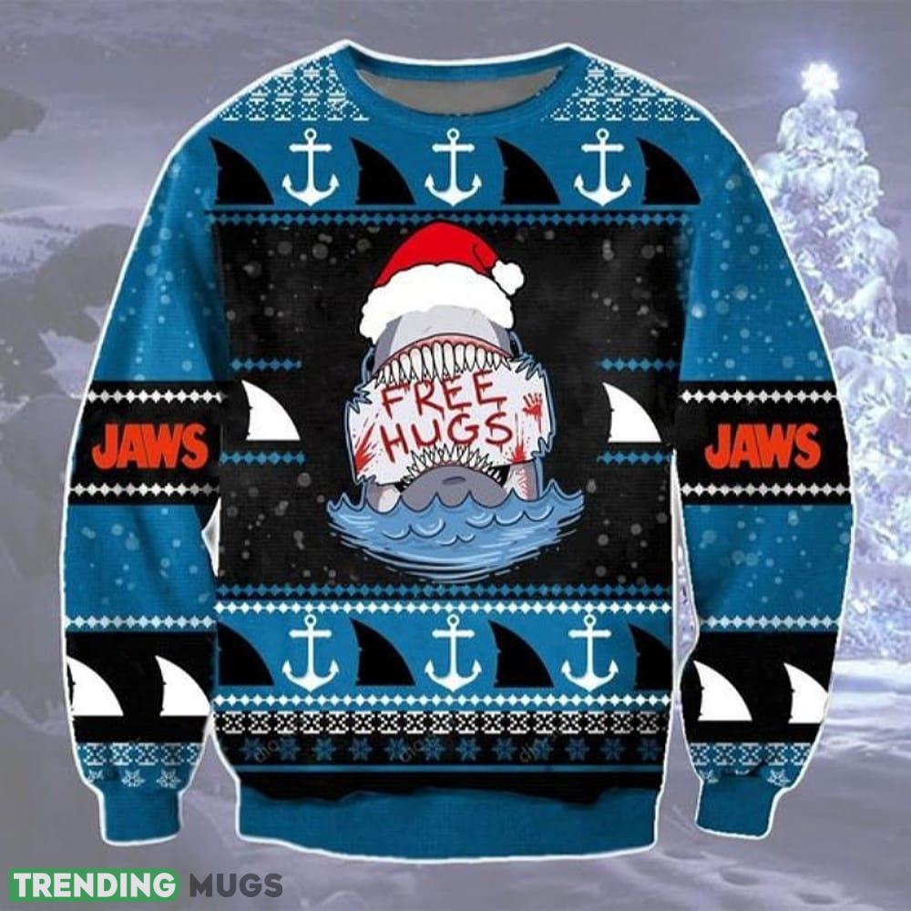 Jaws Free Hugs Ugly Christmas Jaws Shark Jaws Shark Unisex Knit Wool Ugly Sweater - Jaws Ugly Christmas Sweater,Free Hugs Ugly Christmas Sweatshirt, Jaws Shark Ugly Christmas Sweater, Jaws Shark Unisex Knit Wool Ugly Sweater_1