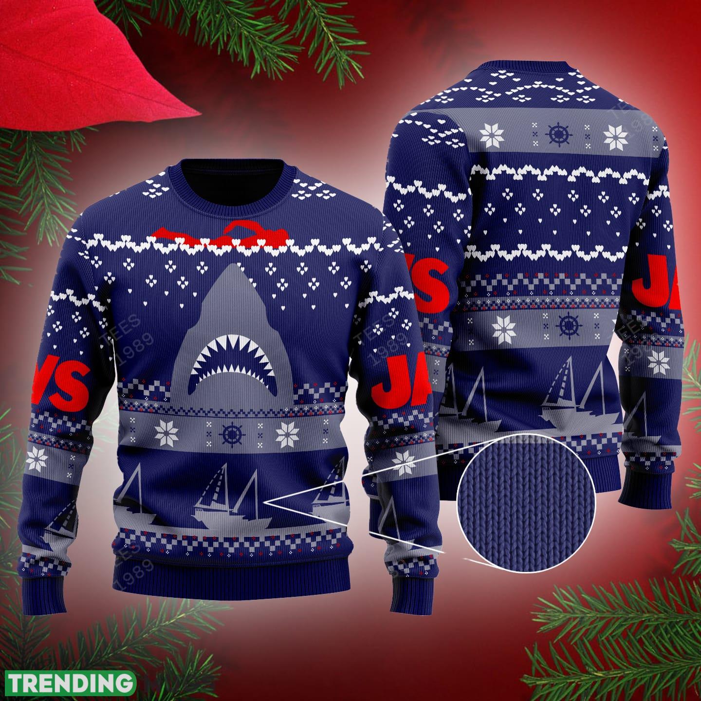 Jaws Jumper Ugly Christmas Sweater AOP For Men And Women - Jaws Jumper Ugly Christmas Sweater AOP For Men And Women