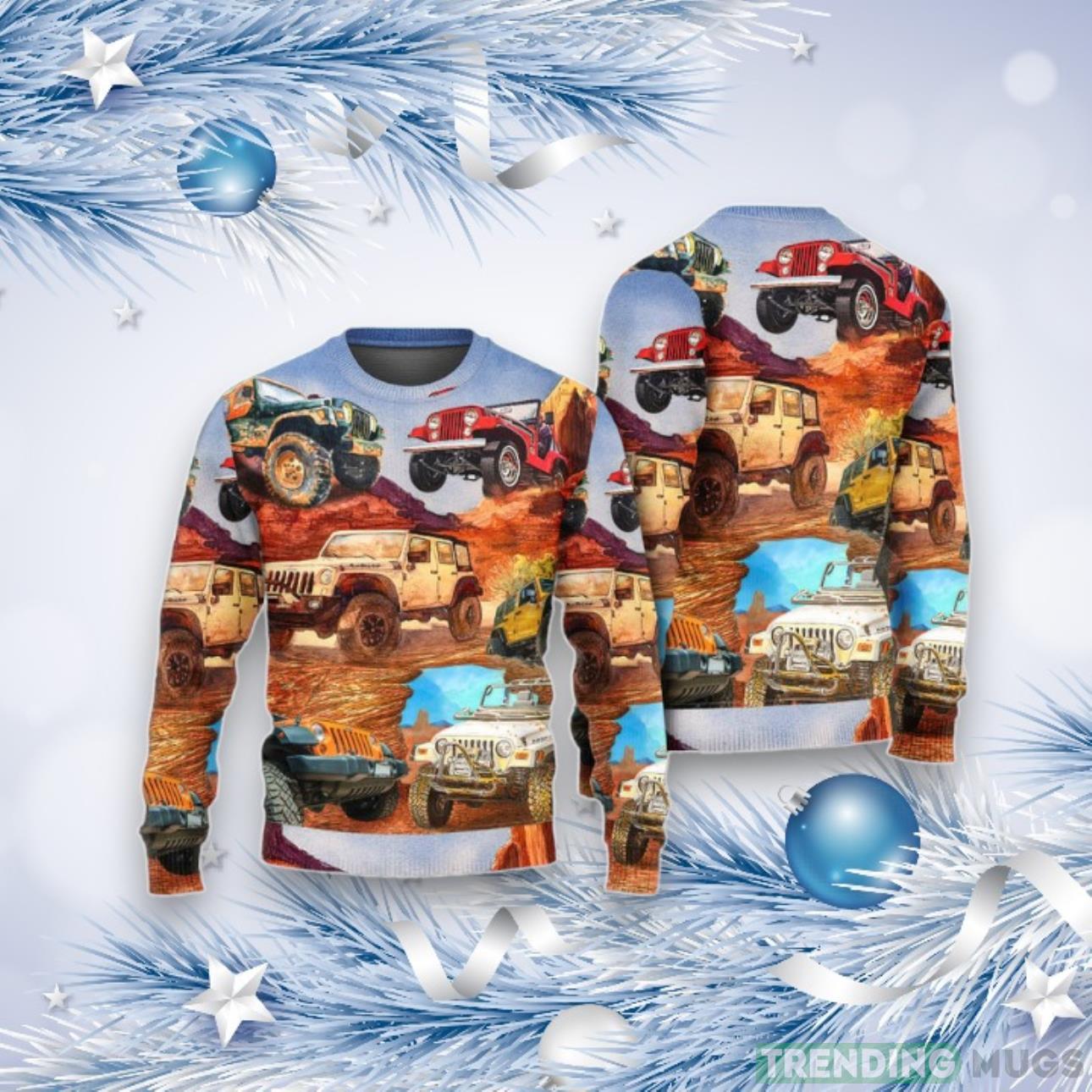 Jeep In The Desert Vintage Art Ugly Christmas Sweater For Men & Women Product Photo 1 Jeep In The Desert Vintage Art Ugly Christmas Sweater For Men & Women Product Photo 1