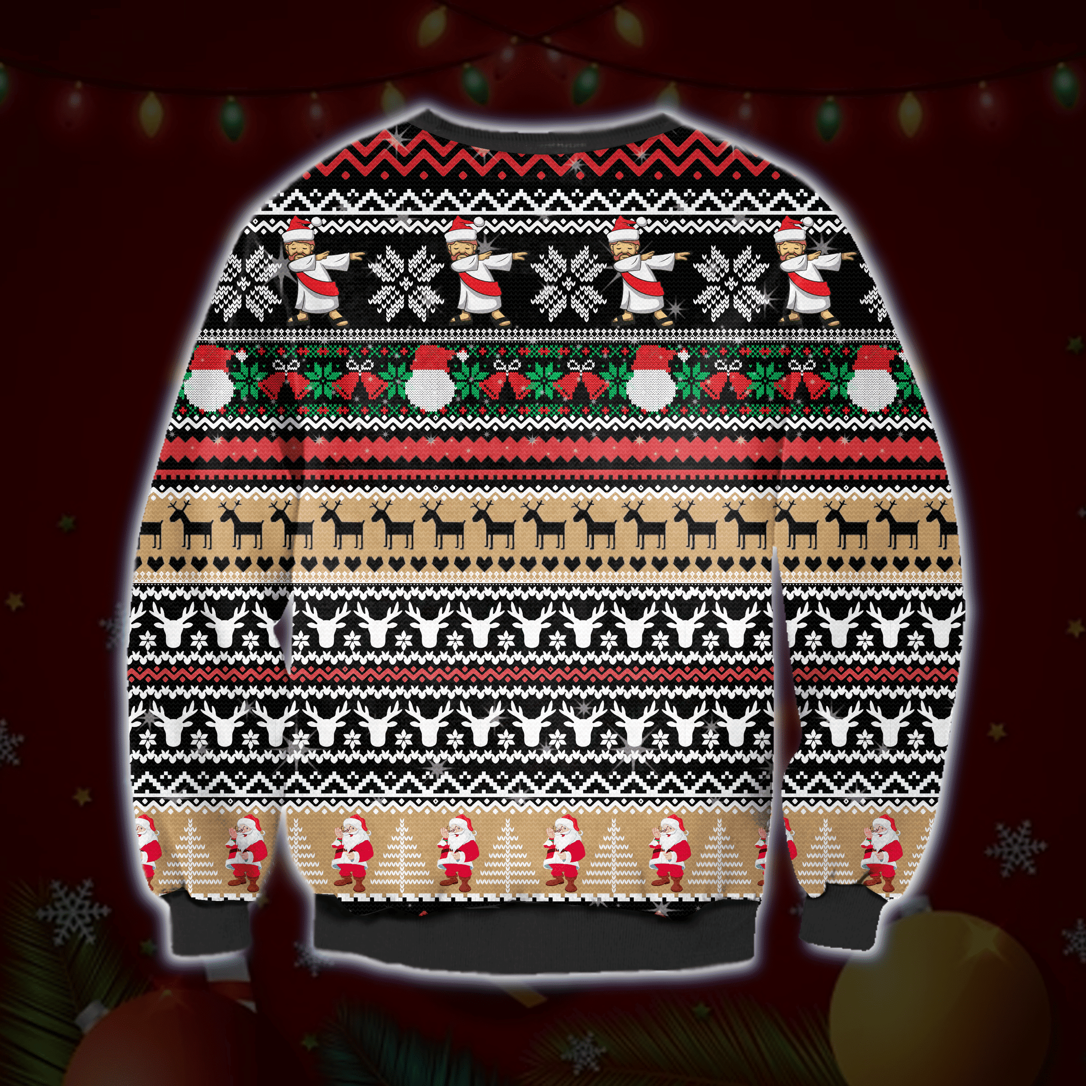 Jesus Is Santa Claus For Adults Ugly Christmas Sweater Perfect Holiday Gift 3D Sweater Jesus Is Santa Claus For Adults Ugly Christmas Sweater Perfect Holiday Gift 3D Sweater