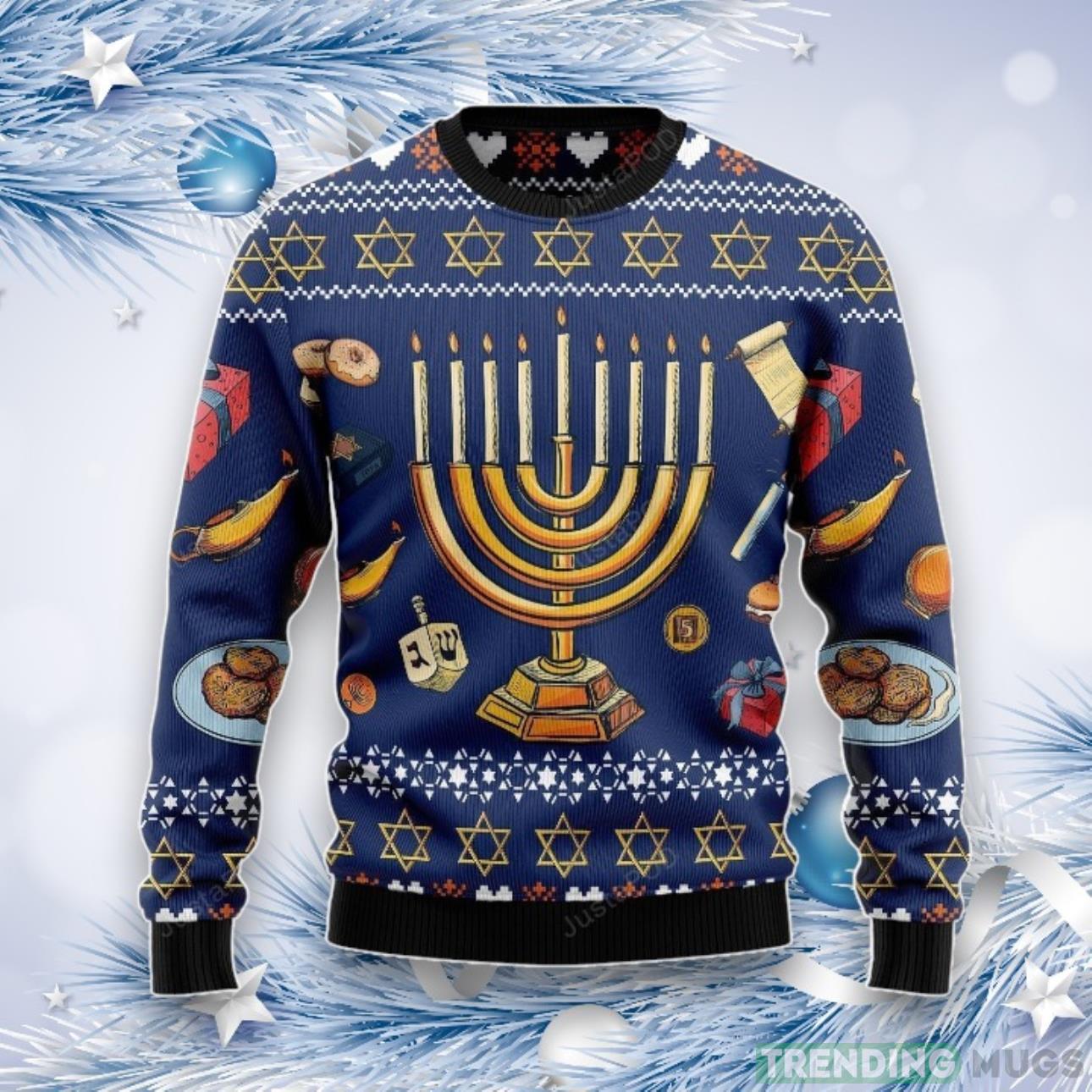 Jewish Hanukkah Christmas Ugly Christmas Sweater For Men & Women Product Photo 1 Jewish Hanukkah Christmas Ugly Christmas Sweater For Men & Women Product Photo 1