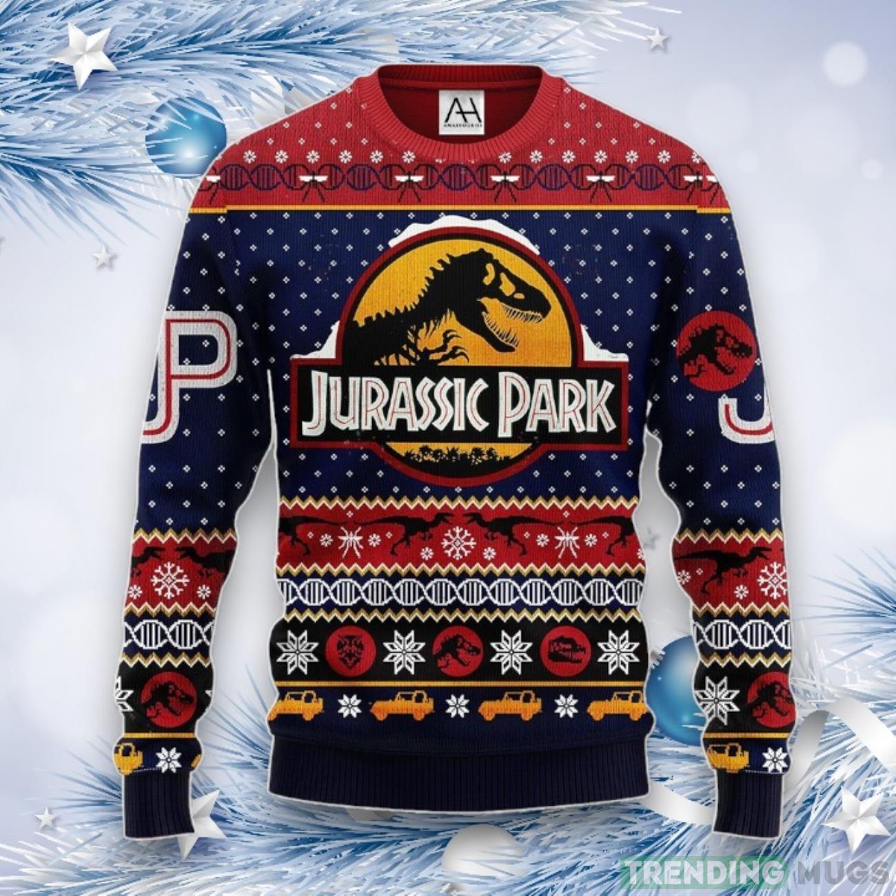 Jurrasic Park 3D All Over Print Ugly Christmas Sweater Product Photo 1 Jurrasic Park 3D All Over Print Ugly Christmas Sweater Product Photo 1