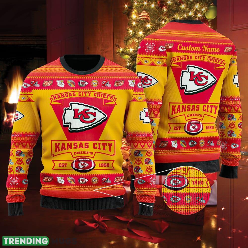 Kansas City Chiefs Football Team Logo Ugly Christmas Sweater Casual Custom Name - Kansas City Chiefs Football Team Logo Ugly Christmas Sweater Casual Custom Name Kansas City Chiefs Football Team Logo Ugly Christmas Sweater Casual Custom Name - Kansas City Chiefs Football Team Logo Ugly Christmas Sweater Casual Custom Name