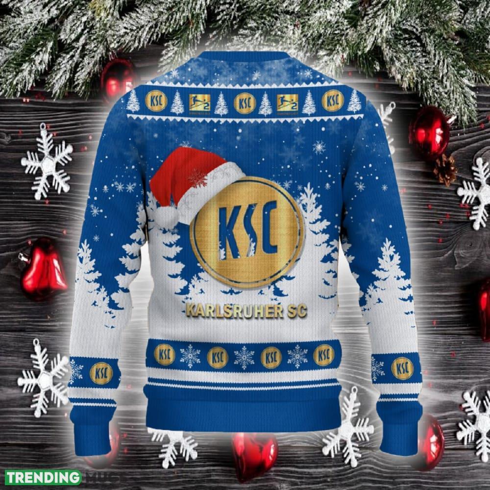 Karlsruher SC Ugly Christmas Sweater Santa Hat Logo Trending Christmas Gift For Fans 3D Sweater Karlsruher SC Ugly Christmas Sweater Santa Hat Logo Trending Christmas Gift For Fans 3D Sweater