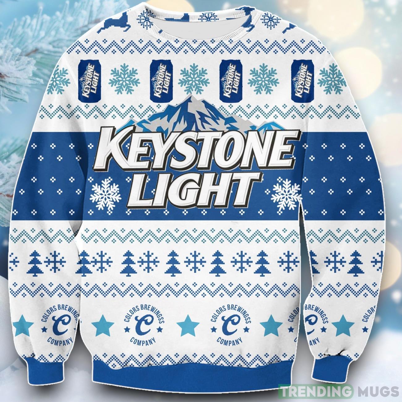 Keystone Light Beer Print Ugly Christmas Sweater For Men & Women Product Photo 1 Keystone Light Beer Print Ugly Christmas Sweater For Men & Women Product Photo 1