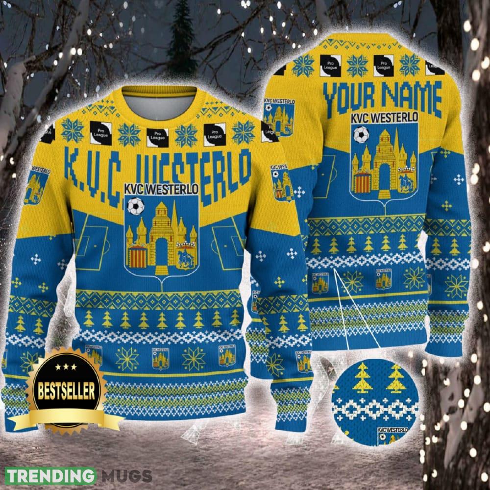 KVC Westerlo Ugly Christmas Sweater Logo Custom Name Gift Fans - KVC Westerlo Ugly Christmas Sweater Logo Custom Name Gift Fans KVC Westerlo Ugly Christmas Sweater Logo Custom Name Gift Fans - KVC Westerlo Ugly Christmas Sweater Logo Custom Name Gift Fans