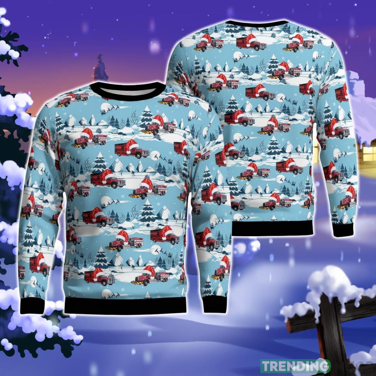 Lake Ann, Michigan, Almira Township Fire & EMS Department Christmas Ugly Sweater Product Photo 1 Lake Ann, Michigan, Almira Township Fire & EMS Department Christmas Ugly Sweater Product Photo 1