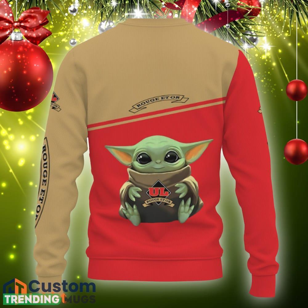 Laval Rouge et Or American Sports Team Baby Yoda Cute Ugly Christmas Sweater Gift Holidays 3D Sweater Laval Rouge et Or American Sports Team Baby Yoda Cute Ugly Christmas Sweater Gift Holidays 3D Sweater
