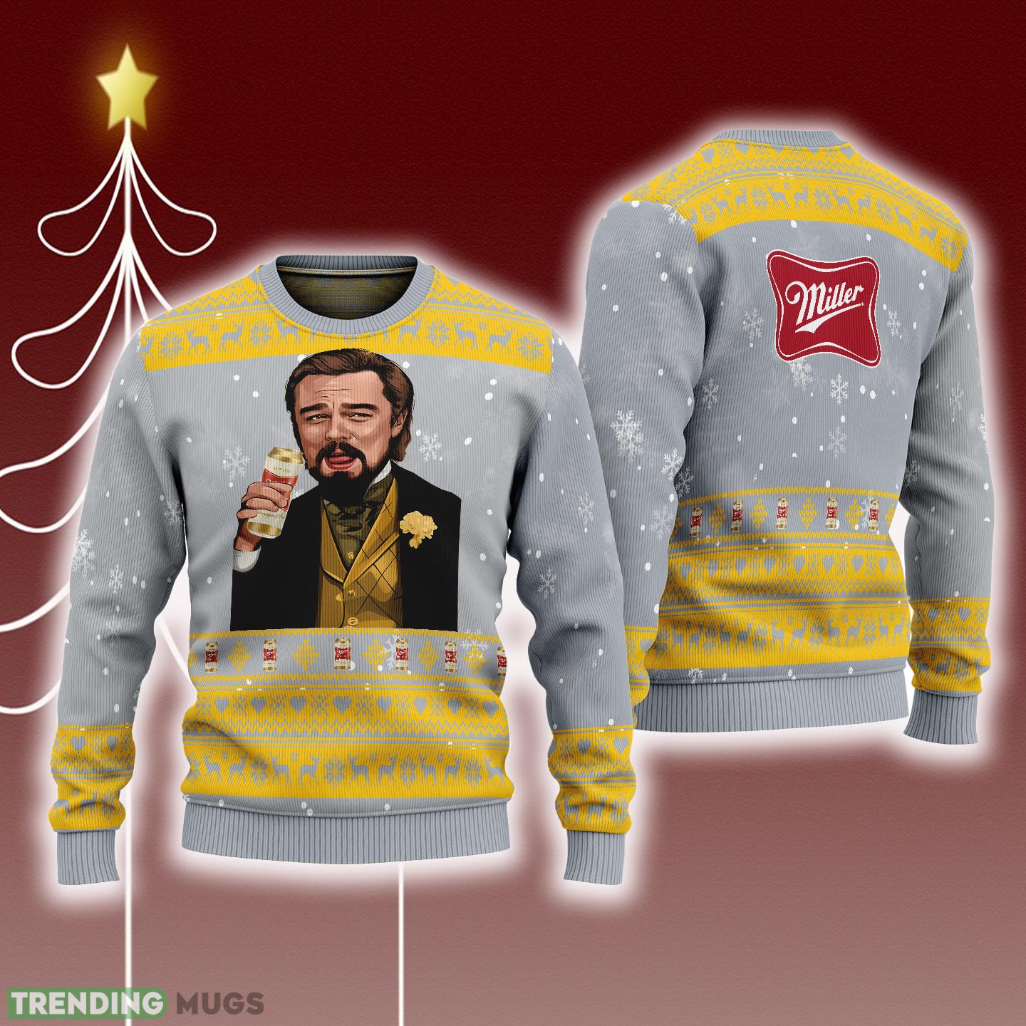 Leonardo Dicaprio Drink Beer miller Grey Funny Ugly Christmas Sweater Gift For Fans - Leonardo Dicaprio Drink Beer miller Grey Funny Ugly Christmas Sweater Gift For Fans Leonardo Dicaprio Drink Beer miller Grey Funny Ugly Christmas Sweater Gift For Fans - Leonardo Dicaprio Drink Beer miller Grey Funny Ugly Christmas Sweater Gift For Fans