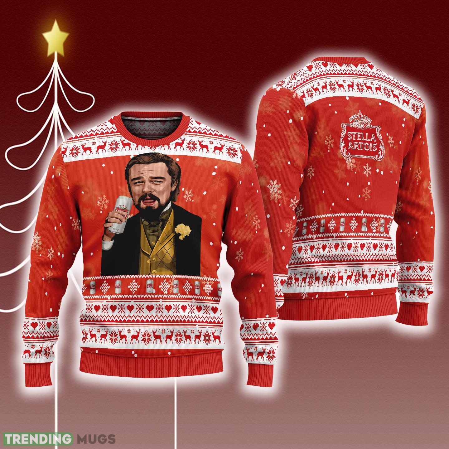 Leonardo Dicaprio Drink Beer Stella Artois Red Funny Ugly Christmas Sweater Gift For Fans - Leonardo Dicaprio Drink Beer Stella Artois Red Funny Ugly Christmas Sweater Gift For Fans Leonardo Dicaprio Drink Beer Stella Artois Red Funny Ugly Christmas Sweater Gift For Fans - Leonardo Dicaprio Drink Beer Stella Artois Red Funny Ugly Christmas Sweater Gift For Fans