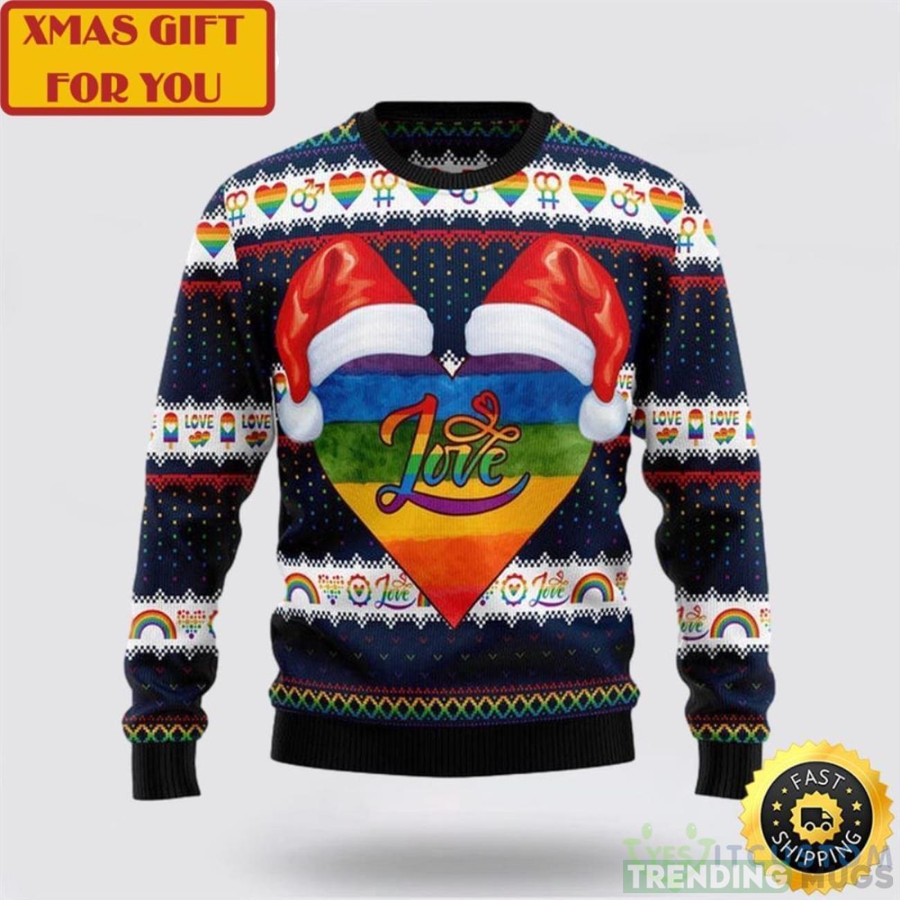 LGBT Heart Ugly Christmas Sweater Best Gift For You Product Photo 1 LGBT Heart Ugly Christmas Sweater Best Gift For You Product Photo 1
