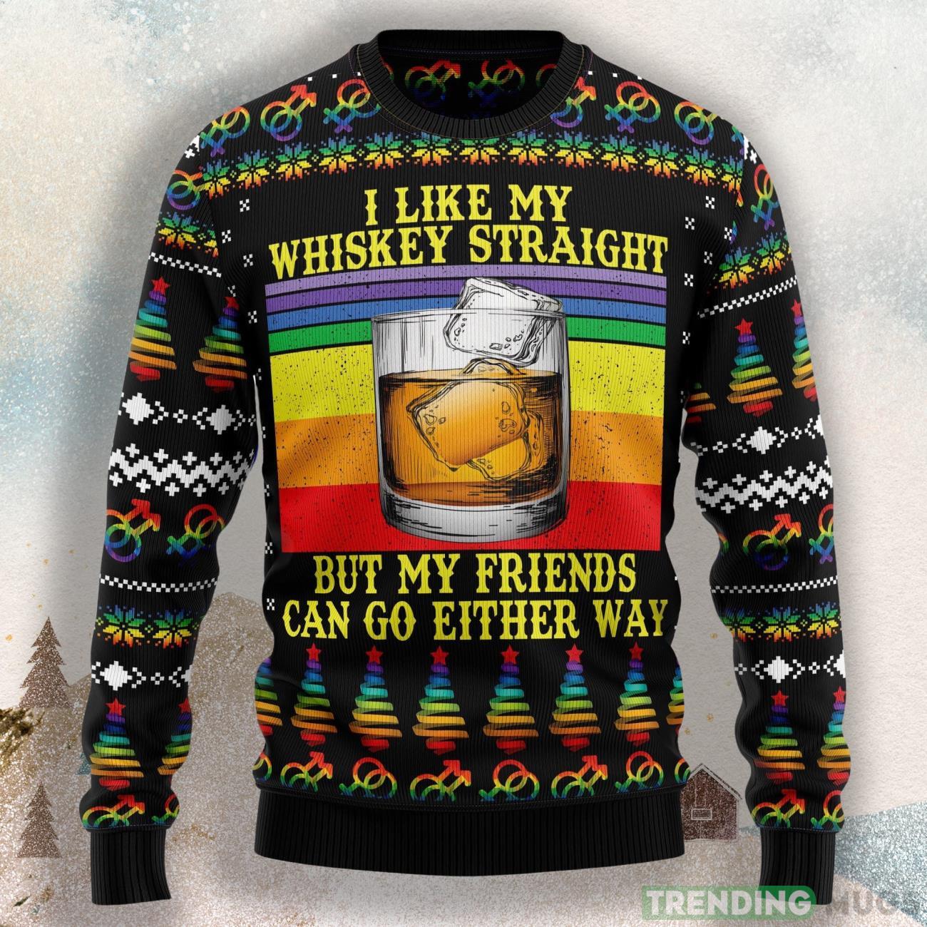 Lgbt Whiskey Straight Ugly Christmas Sweater For Men & Women Product Photo 1 Lgbt Whiskey Straight Ugly Christmas Sweater For Men & Women Product Photo 1