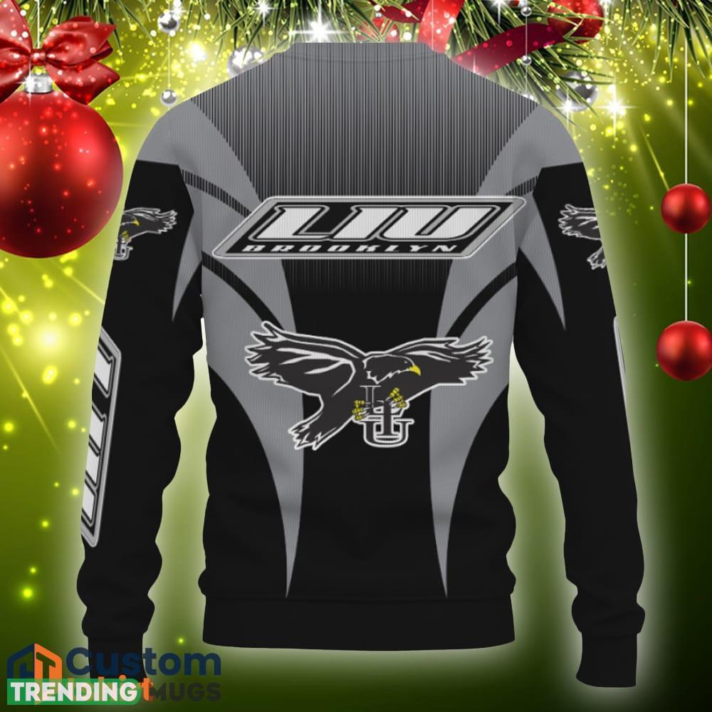 LIU Brooklyn Blackbirds Football American Day Sport Teams Champion Knitted Christmas 3D Sweater 3D Sweater LIU Brooklyn Blackbirds Football American Day Sport Teams Champion Knitted Christmas 3D Sweater 3D Sweater