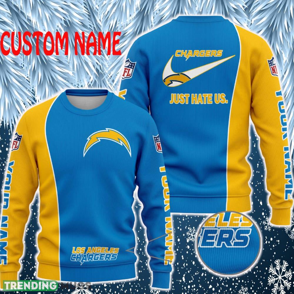 Los Angeles Chargers NFL Just Hate Us Personalized For Fans Sweater New - Los Angeles Chargers NFL Just Hate Us Personalized For Fans Sweater New Los Angeles Chargers NFL Just Hate Us Personalized For Fans Sweater New - Los Angeles Chargers NFL Just Hate Us Personalized For Fans Sweater New