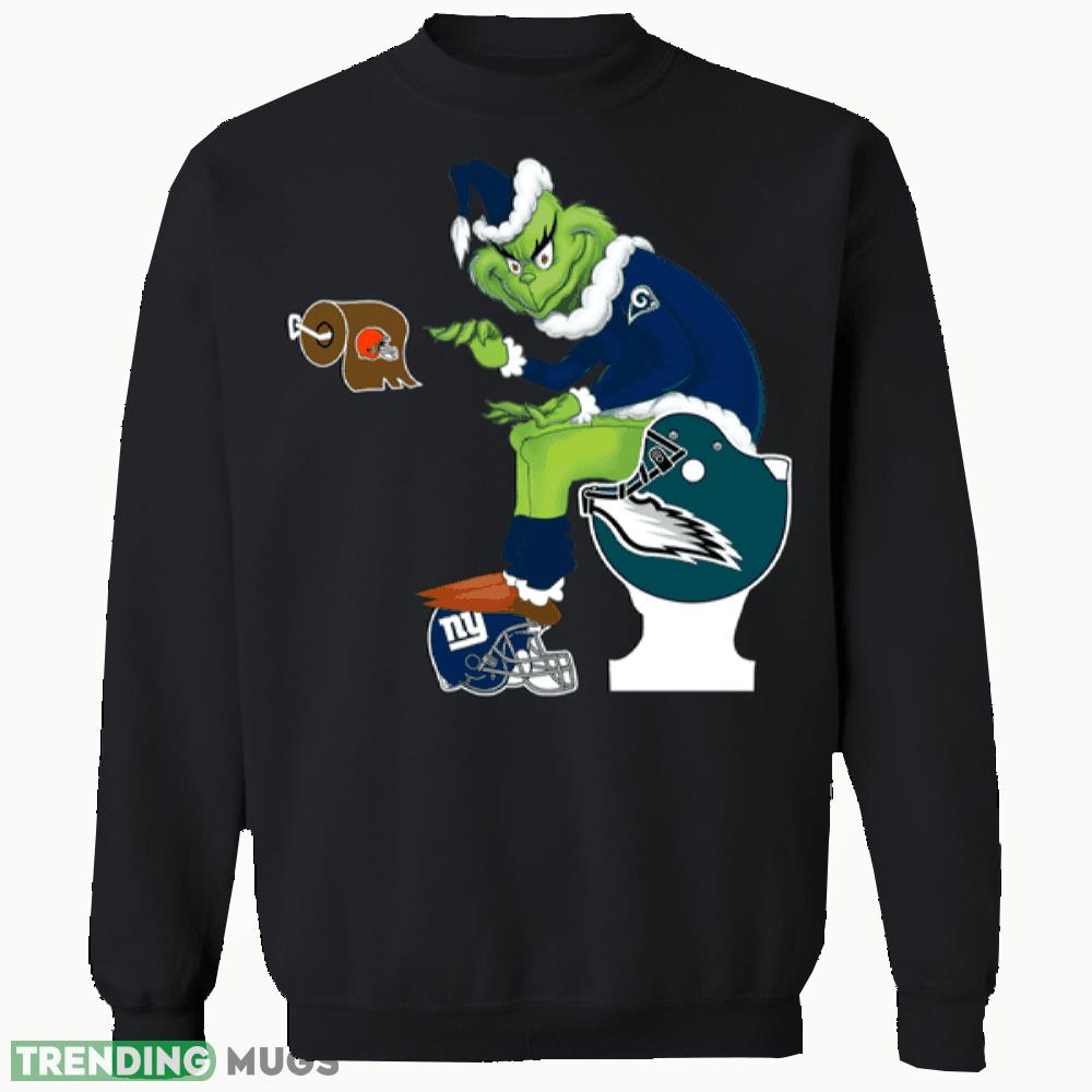 los angeles rams toilet grinch santa claus football fan sweatshirt, t shirt gift funny christmas - los angeles rams toilet grinch santa claus football fan sweatshirt, t shirt gift funny christmas