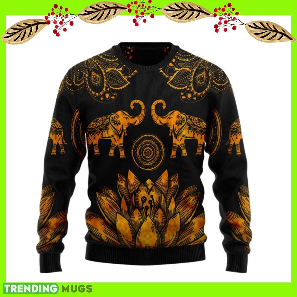 Lovely Gold Elephant Ugly Christmas Sweater New For Men And Women Gift Holidays Christmas - Lovely Gold Elephant Ugly Christmas Sweater For Men & Women Christmas Gift Sweater US2598_1 Lovely Gold Elephant Ugly Christmas Sweater New For Men And Women Gift Holidays Christmas - Lovely Gold Elephant Ugly Christmas Sweater For Men & Women Christmas Gift Sweater US2598_1
