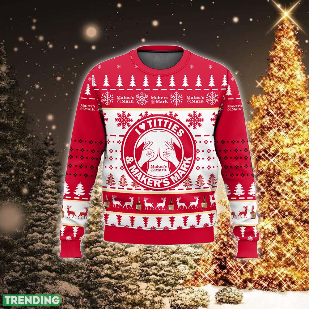 Maker’s Mark Titties Funny Pullover Ugly Christmas Sweater AOP For Fans 3D Sweater Maker’s Mark Titties Funny Pullover Ugly Christmas Sweater AOP For Fans 3D Sweater