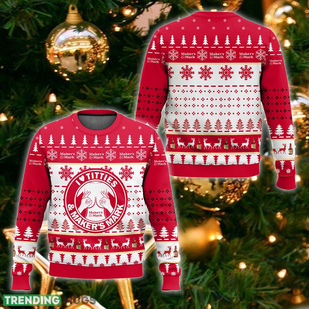 Maker’s Mark Titties Funny Ugly Sweater For Fans Christmas Vintage Gift - Maker’s Mark Titties Funny Ugly Sweater_1