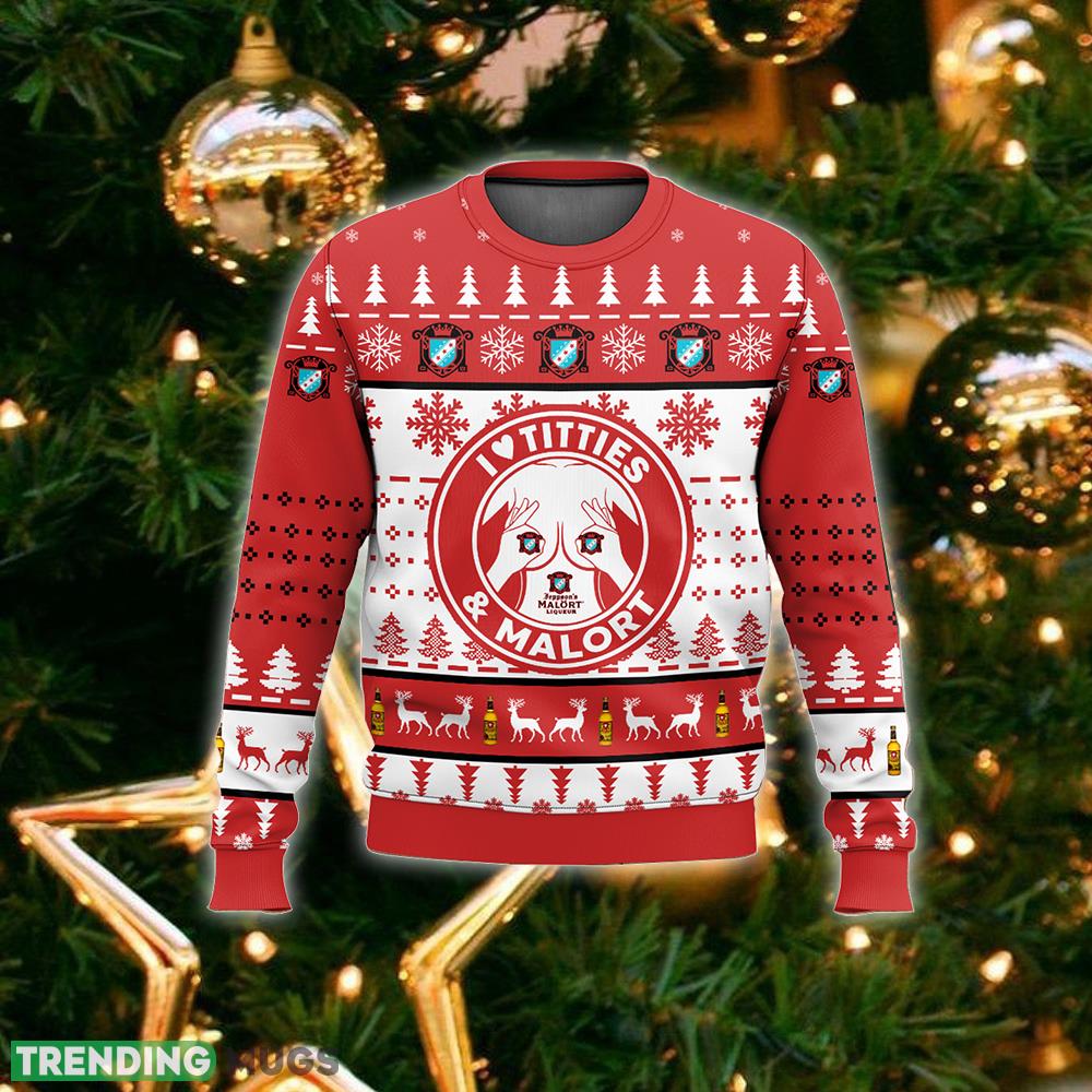 Malort Titties Funny Ugly Sweater For Fans Christmas Vintage Gift 3D Sweater Malort Titties Funny Ugly Sweater For Fans Christmas Vintage Gift 3D Sweater