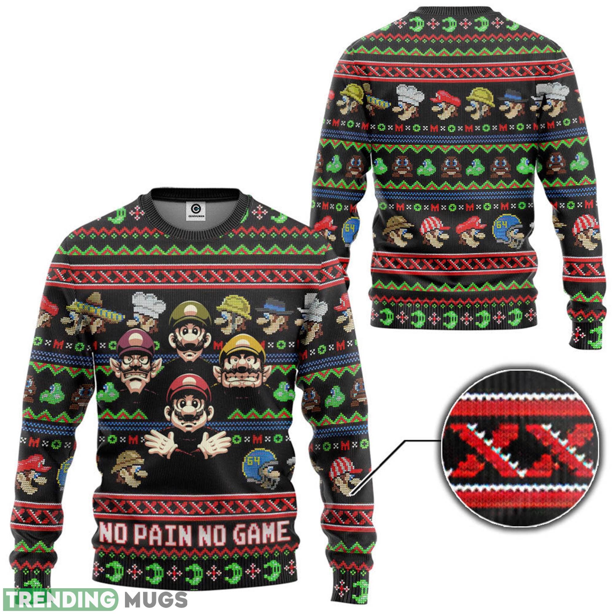 Mario No Pain No Game Ugly Super Mario Luigi Ugly Sweater Bowser Mario Bros Video Game Xmas - Mario No Pain No Game Ugly Christmas Sweatshirt Super Mario Luigi Ugly Sweater Bowser Mario Bros Video Game Xmas Sweatshirt_3 Mario No Pain No Game Ugly Super Mario Luigi Ugly Sweater Bowser Mario Bros Video Game Xmas - Mario No Pain No Game Ugly Christmas Sweatshirt Super Mario Luigi Ugly Sweater Bowser Mario Bros Video Game Xmas Sweatshirt_3