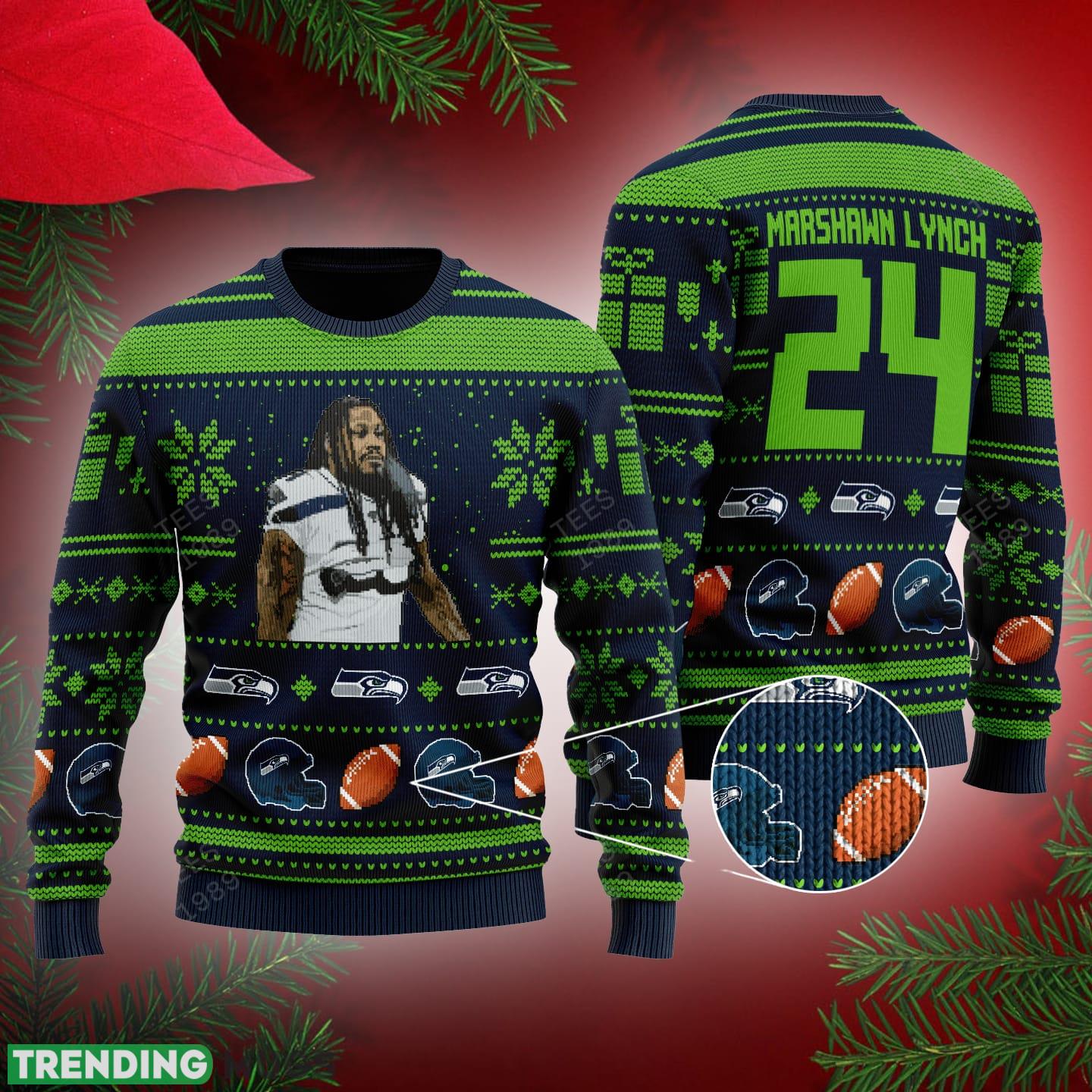 Marshawn Lynch seattle seahawks NFL Ugly Christmas Sweater Gift Holidays - Marshawn Lynch seattle seahawks NFL Ugly Christmas Sweater Gift Holidays Marshawn Lynch seattle seahawks NFL Ugly Christmas Sweater Gift Holidays - Marshawn Lynch seattle seahawks NFL Ugly Christmas Sweater Gift Holidays