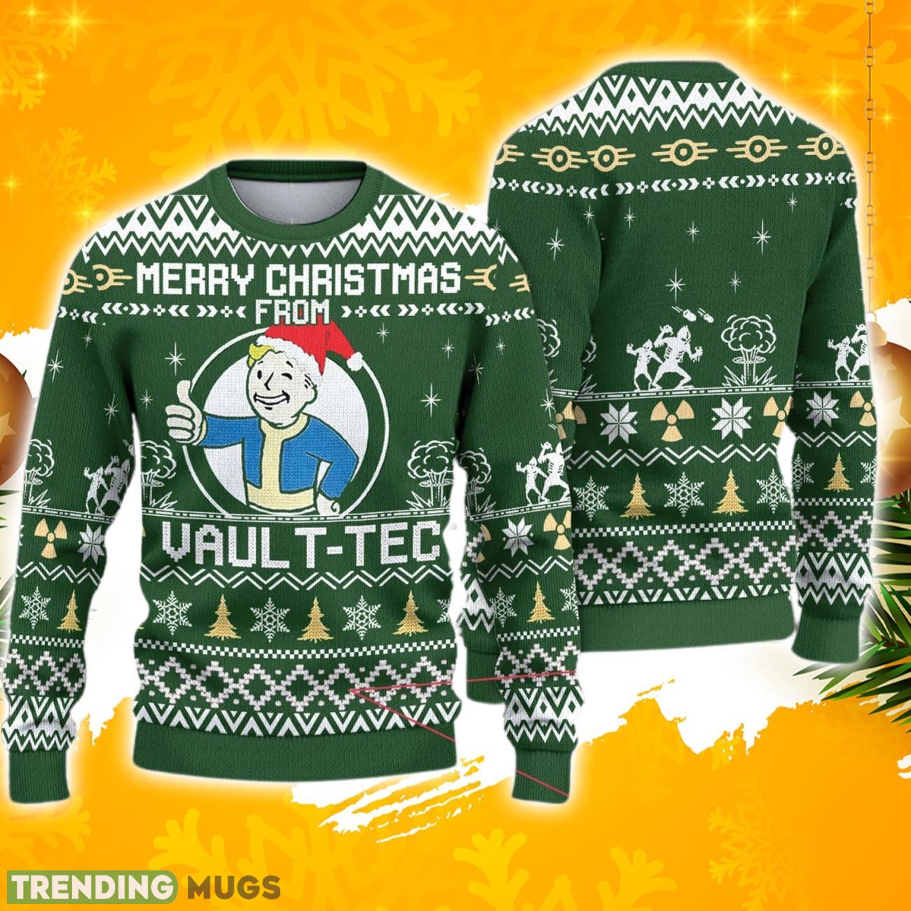 Merry Christmas From Vault Tec Fallout Ugly Knitted Christmas 3D Sweater 3D Sweater Merry Christmas From Vault Tec Fallout Ugly Knitted Christmas 3D Sweater 3D Sweater