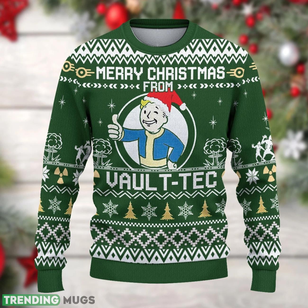 Merry Christmas From Vault Tec Fallout Ugly Knitted Christmas 3D Sweater Product Photo 1 Merry Christmas From Vault Tec Fallout Ugly Knitted Christmas 3D Sweater Product Photo 1