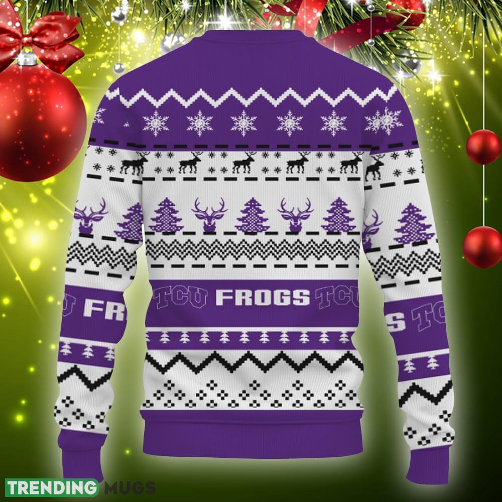 Merry Christmas Snow Pattern Funny Cute TCU Horned Frogs Gifts Knitted Christmas Sweater Gift Holidays 3D Sweater Merry Christmas Snow Pattern Funny Cute TCU Horned Frogs Gifts Knitted Christmas Sweater Gift Holidays 3D Sweater