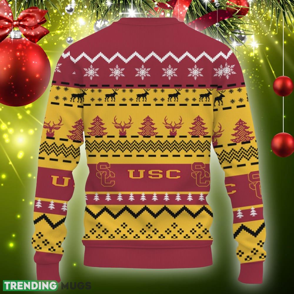 Merry Christmas Snow Pattern Funny Cute USC Trojans Gifts Ugly Christmas Sweater AOP Gift Holidays 3D Sweater Merry Christmas Snow Pattern Funny Cute USC Trojans Gifts Ugly Christmas Sweater AOP Gift Holidays 3D Sweater