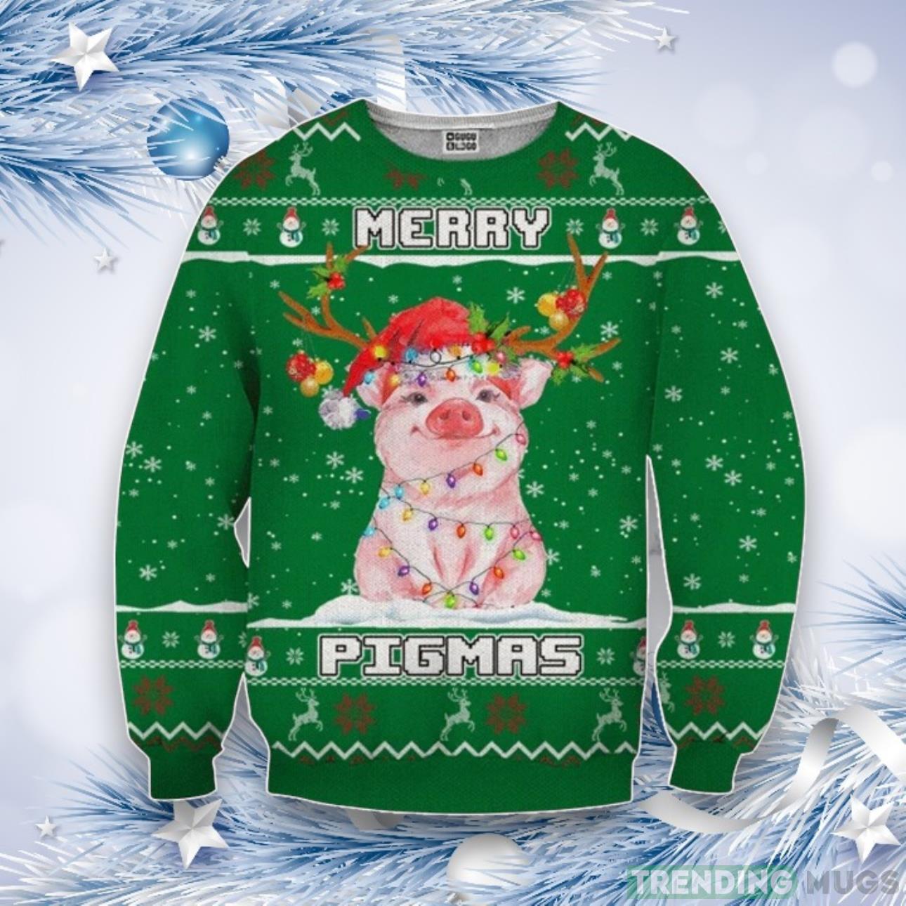 Merry Pigmas Funny Pig Ugly Christmas Sweater For Men & Women Product Photo 1 Merry Pigmas Funny Pig Ugly Christmas Sweater For Men & Women Product Photo 1