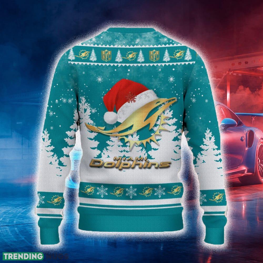 Miami Dolphins Ugly Christmas Sweater Tree Santa Hat Car For Fans Gift Familys Holidays 3D Sweater Miami Dolphins Ugly Christmas Sweater Tree Santa Hat Car For Fans Gift Familys Holidays 3D Sweater