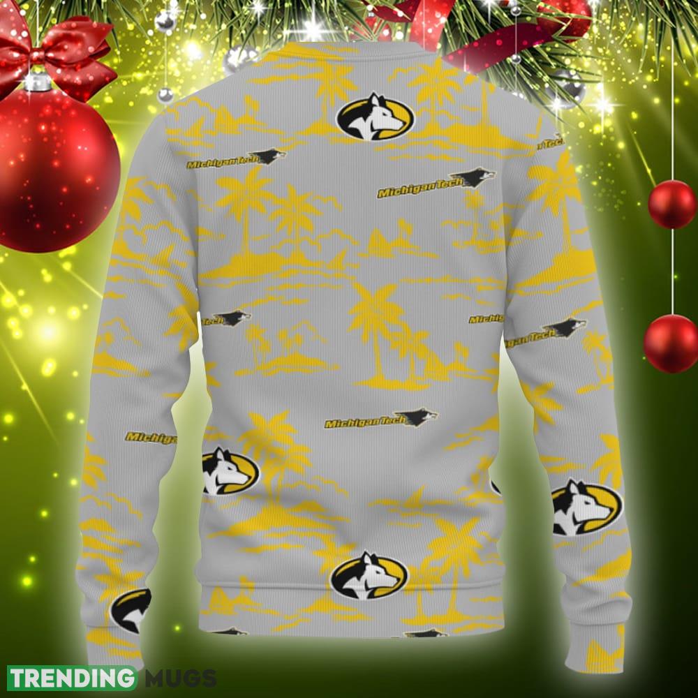 Michigan Tech Huskies Aloha Hawaii Beach Ugly Xmas Sweater Gift Holidays 3D Sweater Michigan Tech Huskies Aloha Hawaii Beach Ugly Xmas Sweater Gift Holidays 3D Sweater