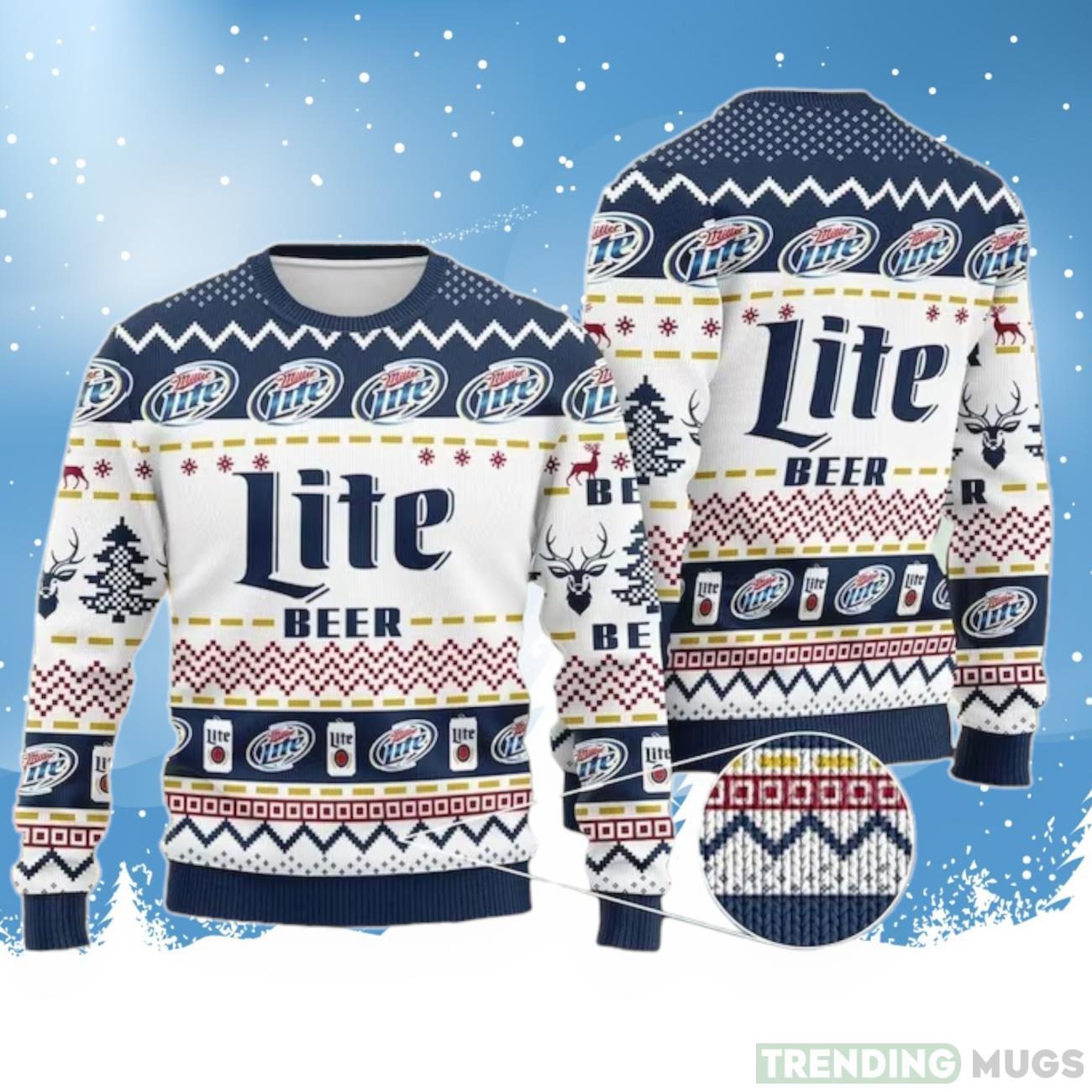 Miller Lite Beer Christmas 3D Ugly Christmas Sweater Product Photo 1 Miller Lite Beer Christmas 3D Ugly Christmas Sweater Product Photo 1