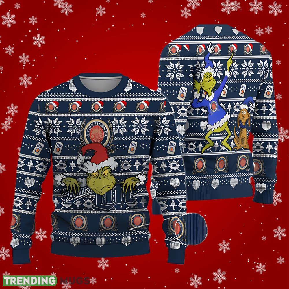 miller lite grinch ugly christmas sweater - miller lite grinch ugly christmas sweater
