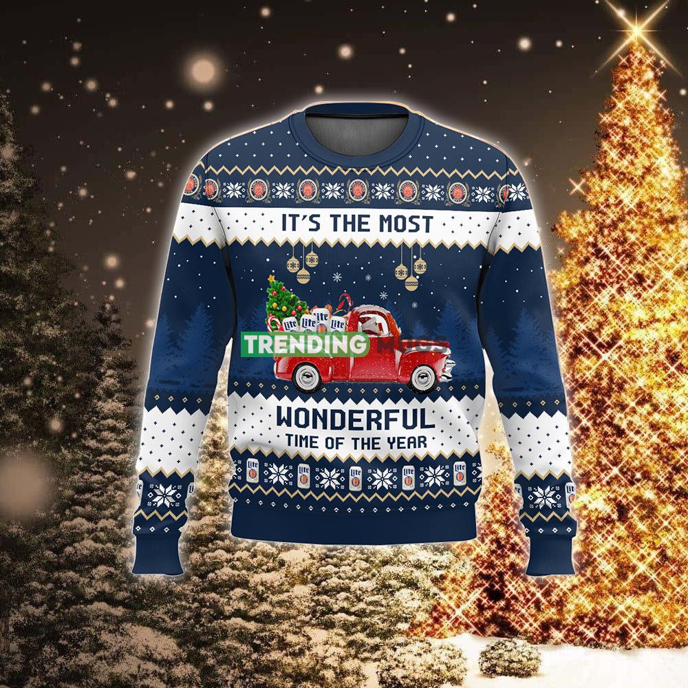 Miller Lite It’s The Most Wonderful Time For A Beer New Style 2023 Ugly Sweater Outfit For Christmas 3D Sweater Miller Lite It’s The Most Wonderful Time For A Beer New Style 2023 Ugly Sweater Outfit For Christmas 3D Sweater