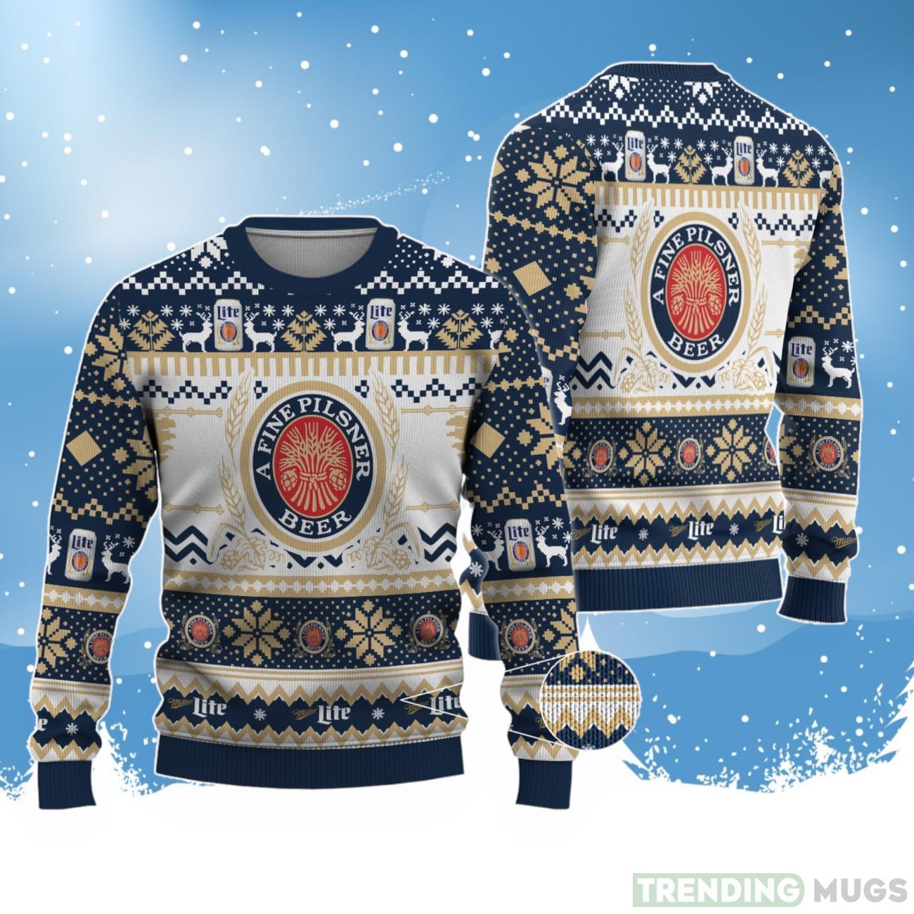 Miller Lite Ugly Christmas Sweater For Men Women Product Photo 1 Miller Lite Ugly Christmas Sweater For Men Women Product Photo 1