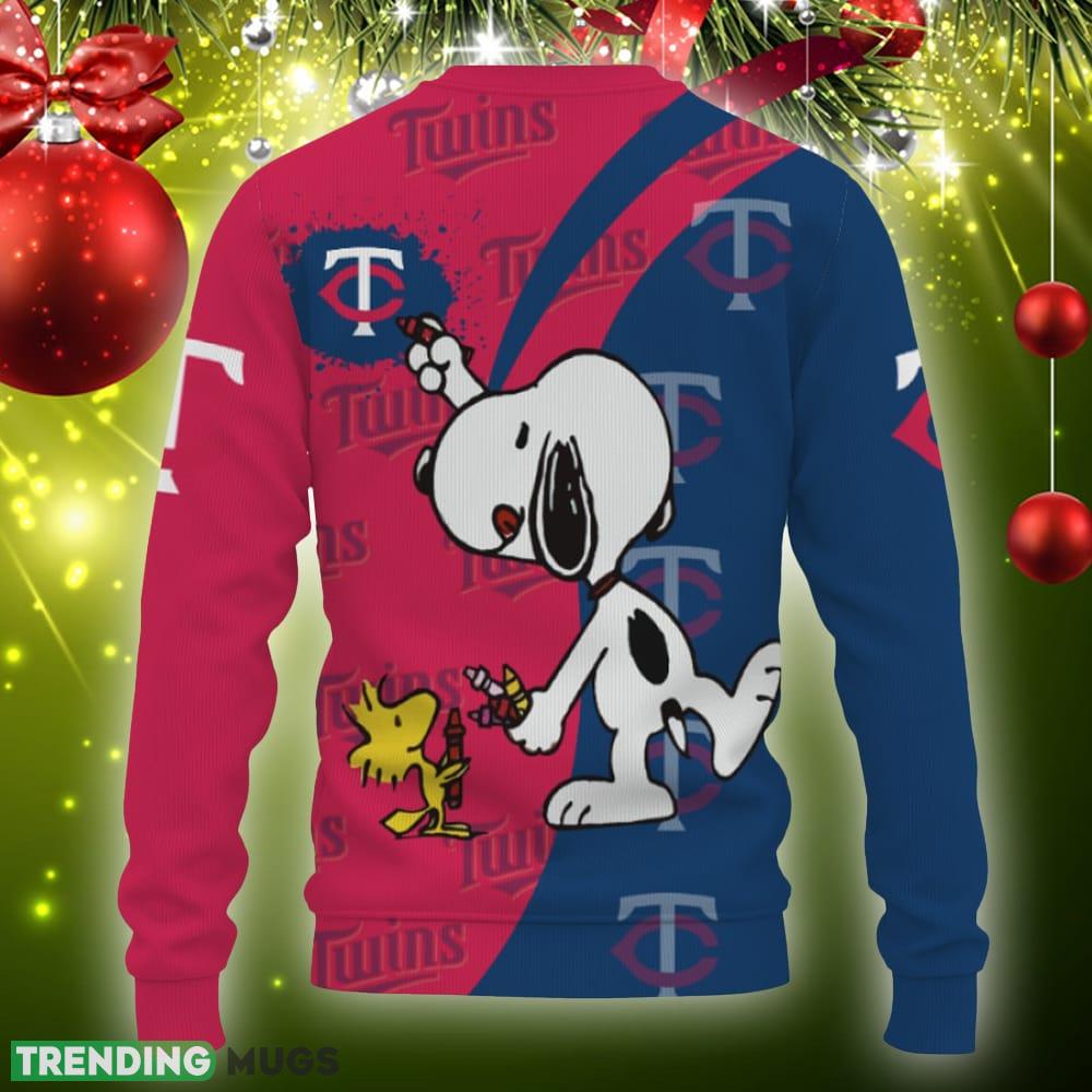 Minnesota Twins Snoopy Cute Heart American Sports Team Knitted Christmas Sweater Gift Holidays 3D Sweater Minnesota Twins Snoopy Cute Heart American Sports Team Knitted Christmas Sweater Gift Holidays 3D Sweater