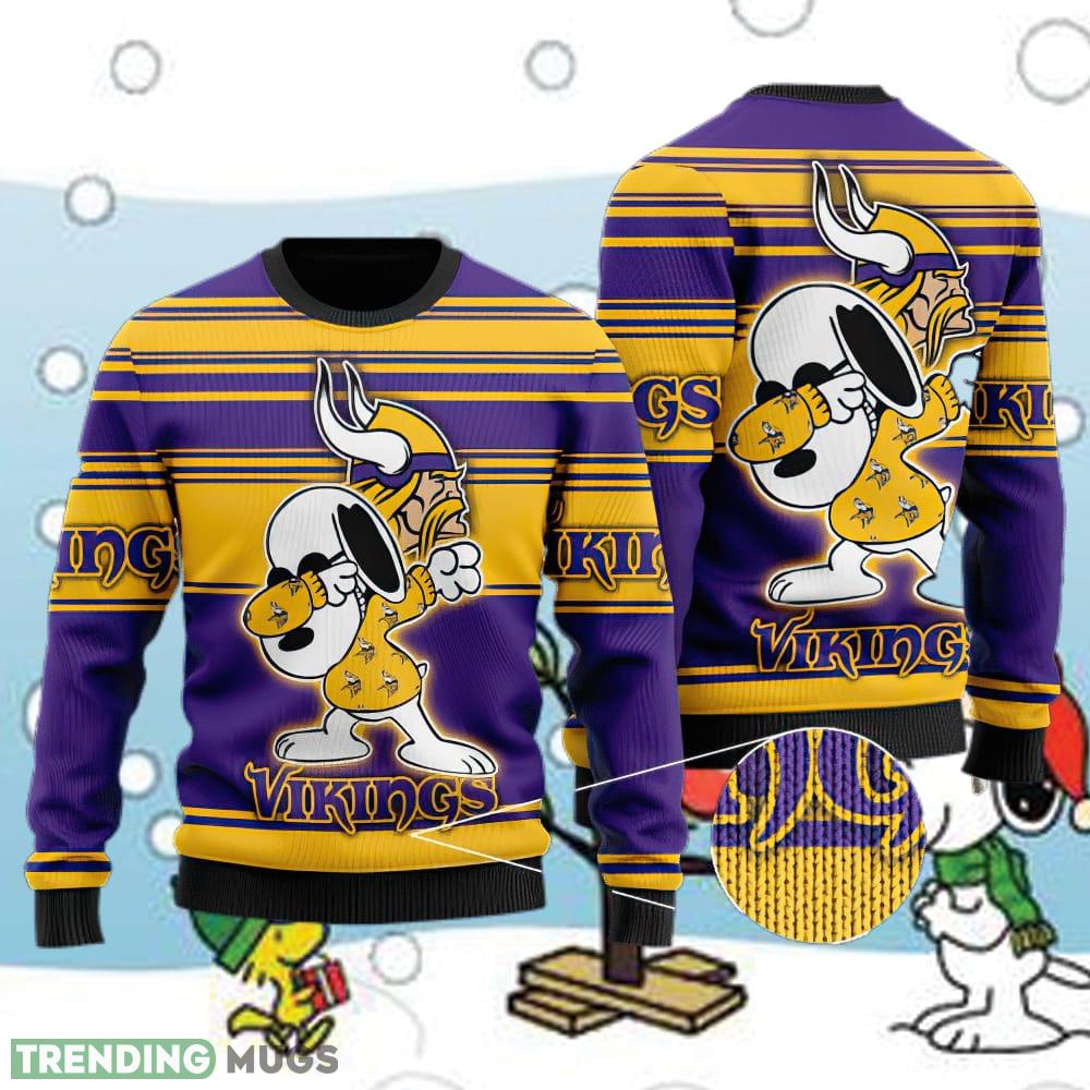 Minnesota Vikings Snoopy Funny Ugly Christmas 3D Sweater Lights - Minnesota Vikings Snoopy Funny Ugly Christmas 3D Sweater Lights
