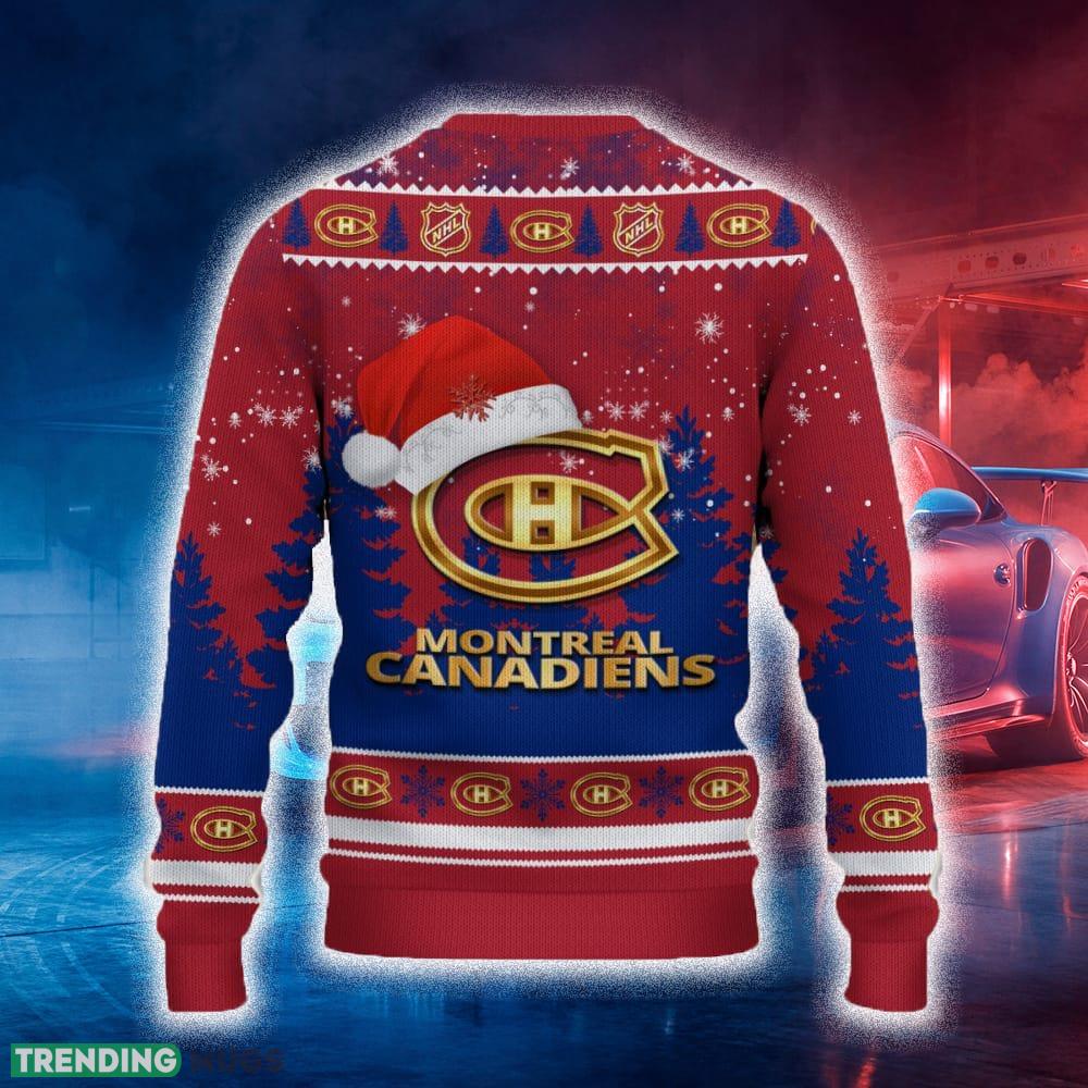 Montreal Canadiens Ugly Christmas Sweater Tree Santa Hat Car For Fans Gift Familys Holidays 3D Sweater Montreal Canadiens Ugly Christmas Sweater Tree Santa Hat Car For Fans Gift Familys Holidays 3D Sweater