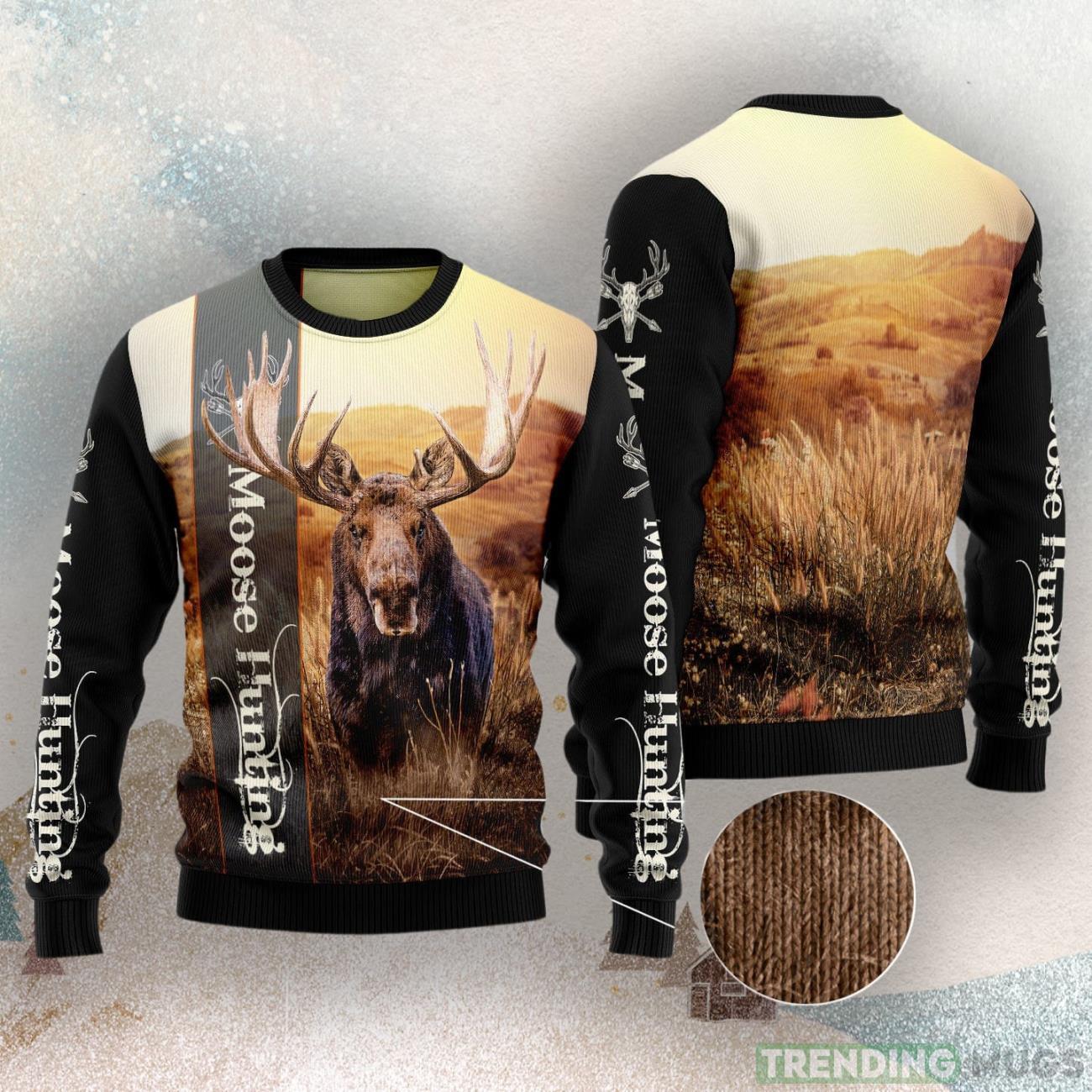 Moose Hunting Ugly Christmas Sweater Product Photo 1 Moose Hunting Ugly Christmas Sweater Product Photo 1