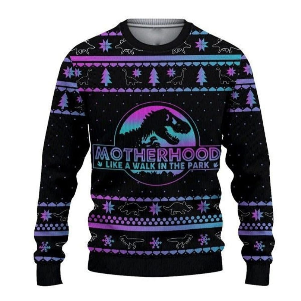 Motherhood Like A Walk In The Park Dinosaur Xmas Sweater Christmas Sweater Christmas Gifts - 211123-110713 Motherhood Like A Walk In The Park Dinosaur Xmas Sweater Christmas Sweater Christmas Gifts - 211123-110713