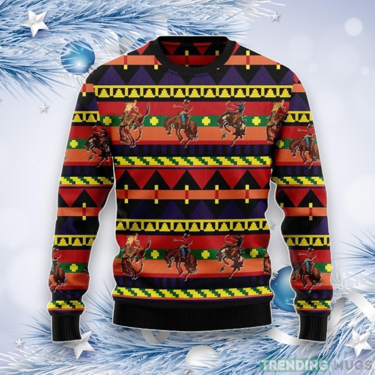 Native American Horserace Ugly Christmas Sweater For Men & Women Product Photo 1 Native American Horserace Ugly Christmas Sweater For Men & Women Product Photo 1