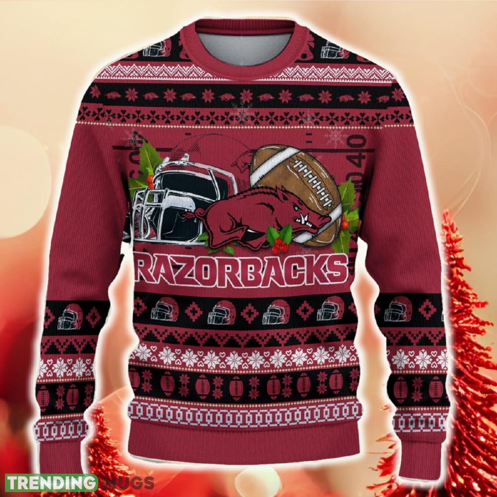 NCAA Arkansas Razorbacks Christmas Ugly Sweater Custom Number And Name Gift For Fans Holidays - NCAA Arkansas Razorbacks Christmas Ugly Sweater_2 NCAA Arkansas Razorbacks Christmas Ugly Sweater Custom Number And Name Gift For Fans Holidays - NCAA Arkansas Razorbacks Christmas Ugly Sweater_2