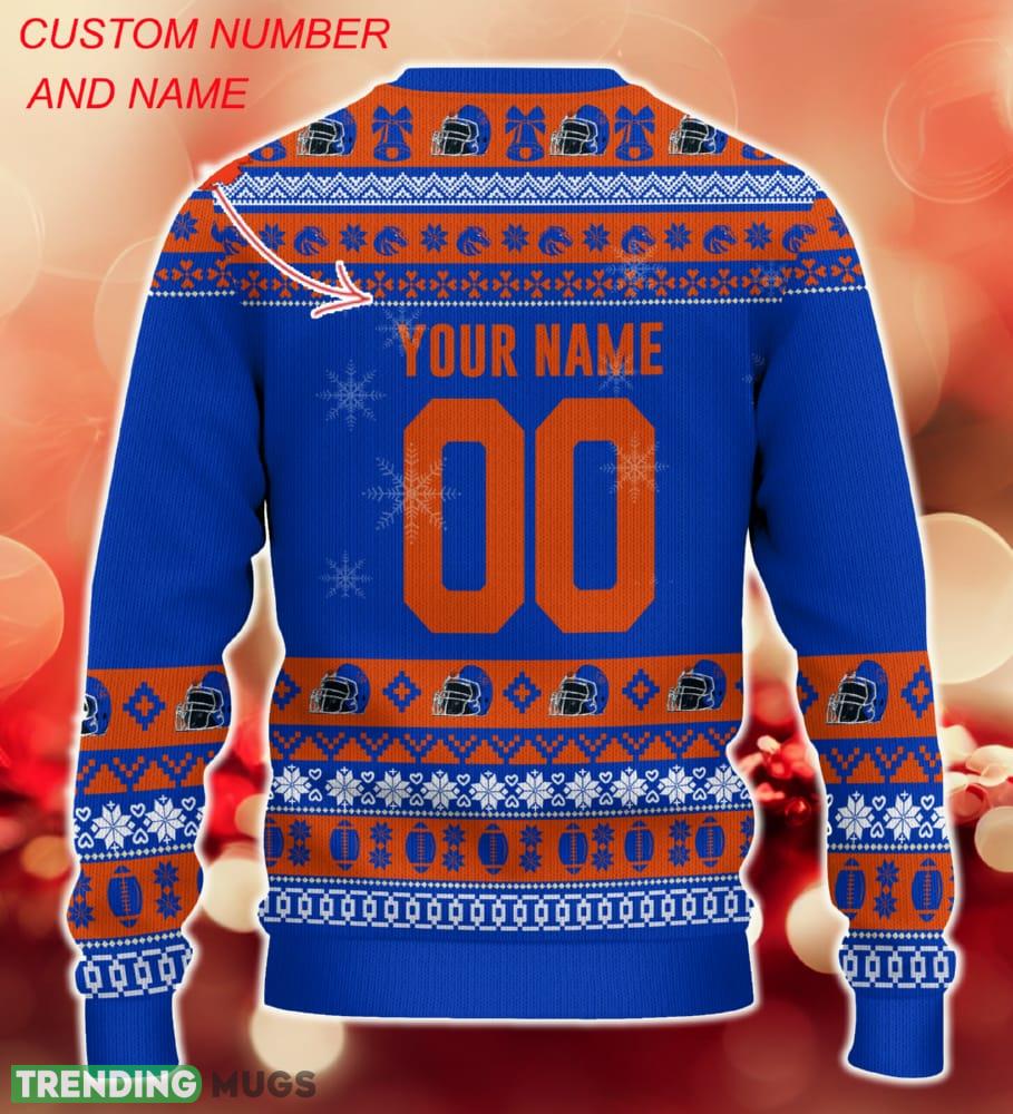 NCAA Boise State Broncos Christmas Ugly Sweater Custom Number And Name Gift For Fans Holidays 3D Sweater NCAA Boise State Broncos Christmas Ugly Sweater Custom Number And Name Gift For Fans Holidays 3D Sweater