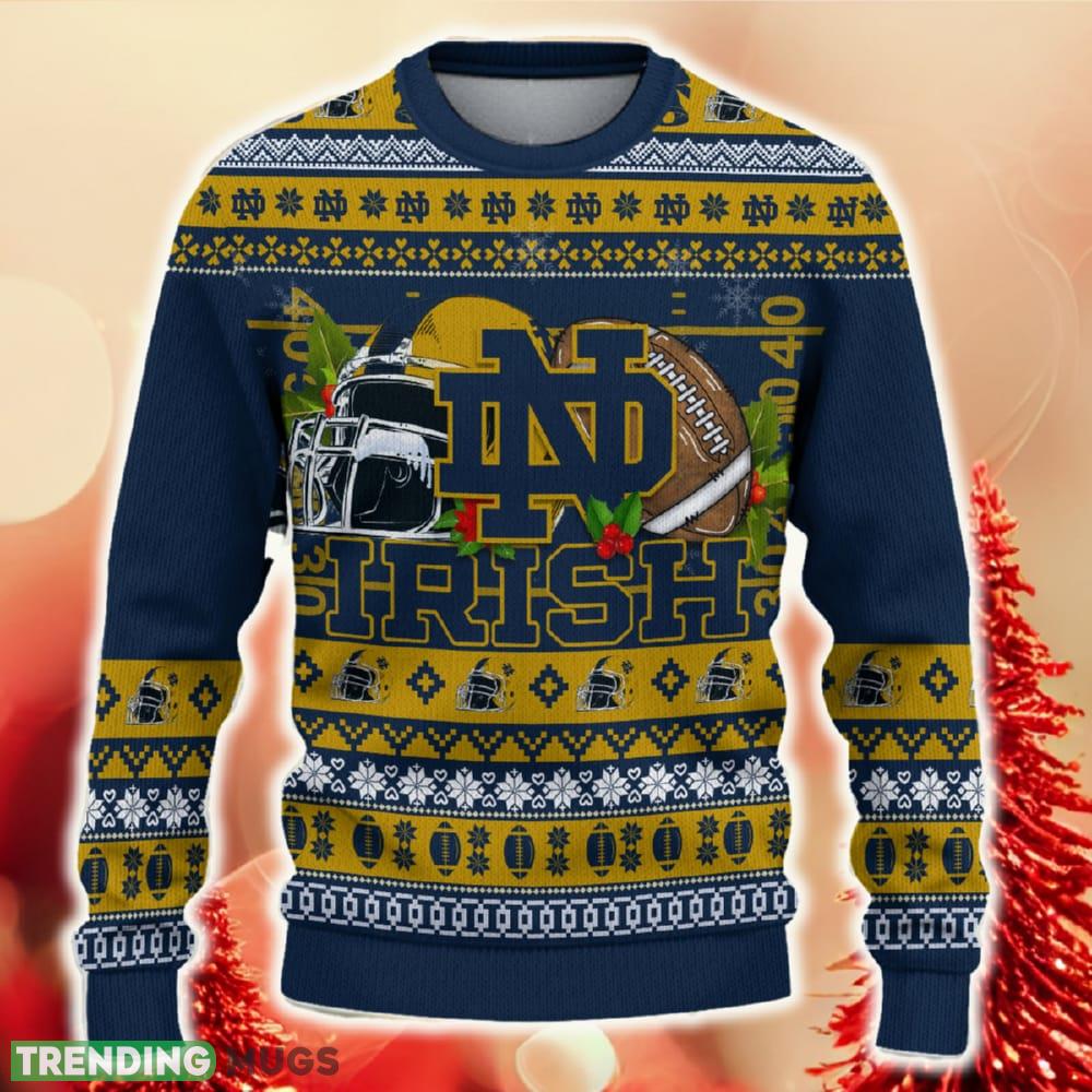NCAA Notre Dame Fighting Irish Christmas Ugly Sweater Custom Number And Name Gift For Fans Holidays - NCAA Notre Dame Fighting Irish Christmas Ugly Sweater_2 NCAA Notre Dame Fighting Irish Christmas Ugly Sweater Custom Number And Name Gift For Fans Holidays - NCAA Notre Dame Fighting Irish Christmas Ugly Sweater_2