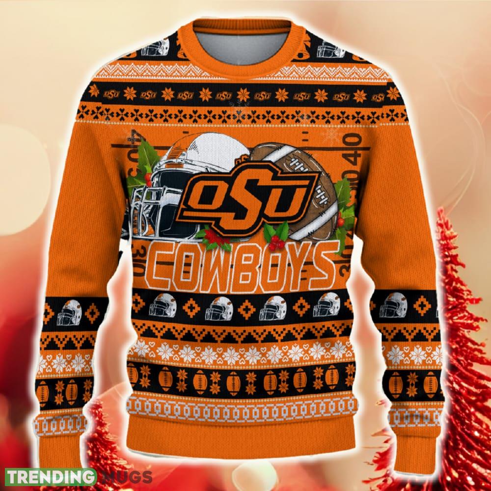 NCAA Oklahoma State Cowboys Christmas Ugly Sweater Custom Number And Name Gift For Fans Holidays - NCAA Oklahoma State Cowboys Christmas Ugly Sweater_2 NCAA Oklahoma State Cowboys Christmas Ugly Sweater Custom Number And Name Gift For Fans Holidays - NCAA Oklahoma State Cowboys Christmas Ugly Sweater_2